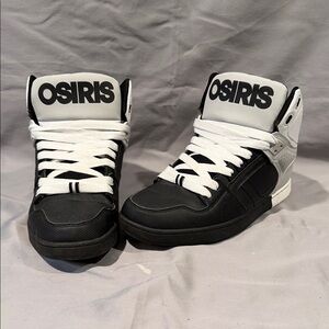 Osiris Black and White High-Top Sneakers